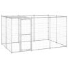 Outdoor Dog Kennel Galvanized Steel with Roof 78.1 ftÂ²