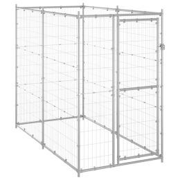 Outdoor Dog Kennel Galvanized Steel 43.3"x86.6"x70.9"