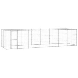 Outdoor Dog Kennel Galvanized Steel 182.3 ftÂ²