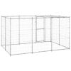 Outdoor Dog Kennel Galvanized Steel with Roof 78.1 ftÂ²