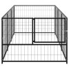 Dog Kennel Black 32.3 ftÂ² Steel