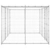 Outdoor Dog Kennel Galvanized Steel with Roof 78.1 ftÂ²