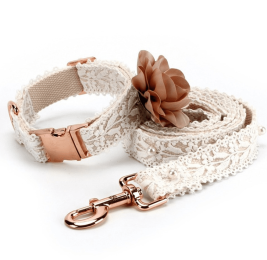 Original Lace Flower Pet Cat And Dog Strap (Option: White-M)