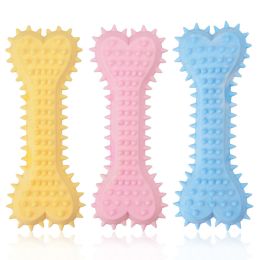 2pcs New dog grinding teeth biting toys Creamy scented with prickly flat bones Large and small dog teeth grinding toys; dog's gifts (colour: 2pcs)