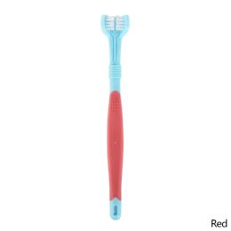 Three Sided Pet Toothbrush Three-Head Multi-angle Toothbrush Cleaning Dog Cat Brush Bad Breath Teeth Care Tool (Color: B04)