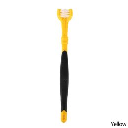 Three Sided Pet Toothbrush Three-Head Multi-angle Toothbrush Cleaning Dog Cat Brush Bad Breath Teeth Care Tool (Color: B05)