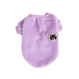 Pet Dog Clothes flannel Dog Winter Clothe Puppy (Color: purple)