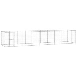 Outdoor Dog Kennel Galvanized Steel 234.4 ftÂ¬â‰¤ (Color: Silver)