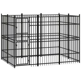 Outdoor Dog Kennel Steel 59.5 ftÂ¬â‰¤ (Color: Black)