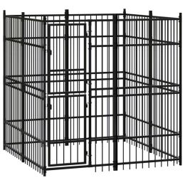 Outdoor Dog Kennel Steel 39.7 ftÂ¬â‰¤ (Color: Black)