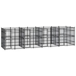 Outdoor Dog Kennel Steel 158.8 ftÂ¬â‰¤ (Color: Black)