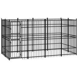 Outdoor Dog Kennel Steel 79.3 ftÂ¬â‰¤ (Color: Black)