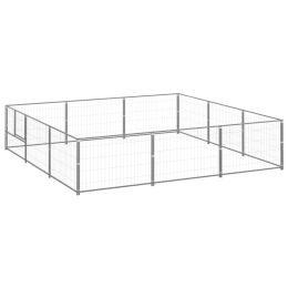 Dog Kennel Silver 96.9 ftÂ¬â‰¤ Steel (Color: Silver)