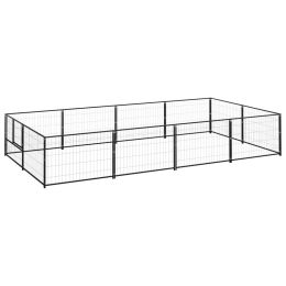 Dog Kennel Black 86.1 ftÂ¬â‰¤ Steel (Color: Black)