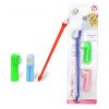 Two Headed Dog Toothbrush Set Canine Dental Hygiene Brush with 2 Finger Brushes Soft Bristles