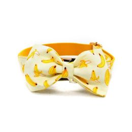 Tow Rope Collar Pet Supplies Gold Metal Buckle (Option: Yellow-Bow Knot Dog Pole-L)