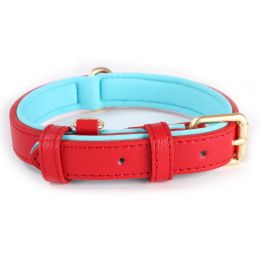 Lychee Pattern Dog Collar Diving Cotton Anti-strangulation (Option: Red-L)