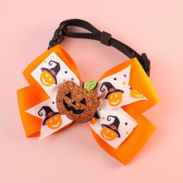 Pet Cat Dog Pumpkin Bow Tie Big Bell Decorations (Option: Orange-XL45to78cm)